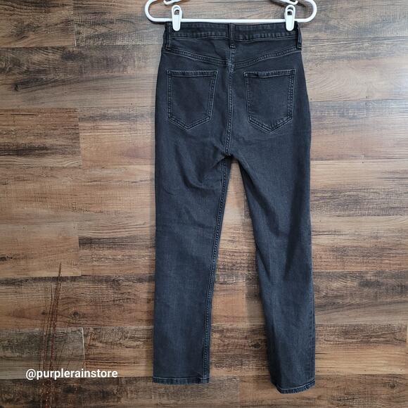 Elizabeth & James Jeans 6 Vintage Straight High Rise Tummy Control Black Wash - Picture 2 of 11